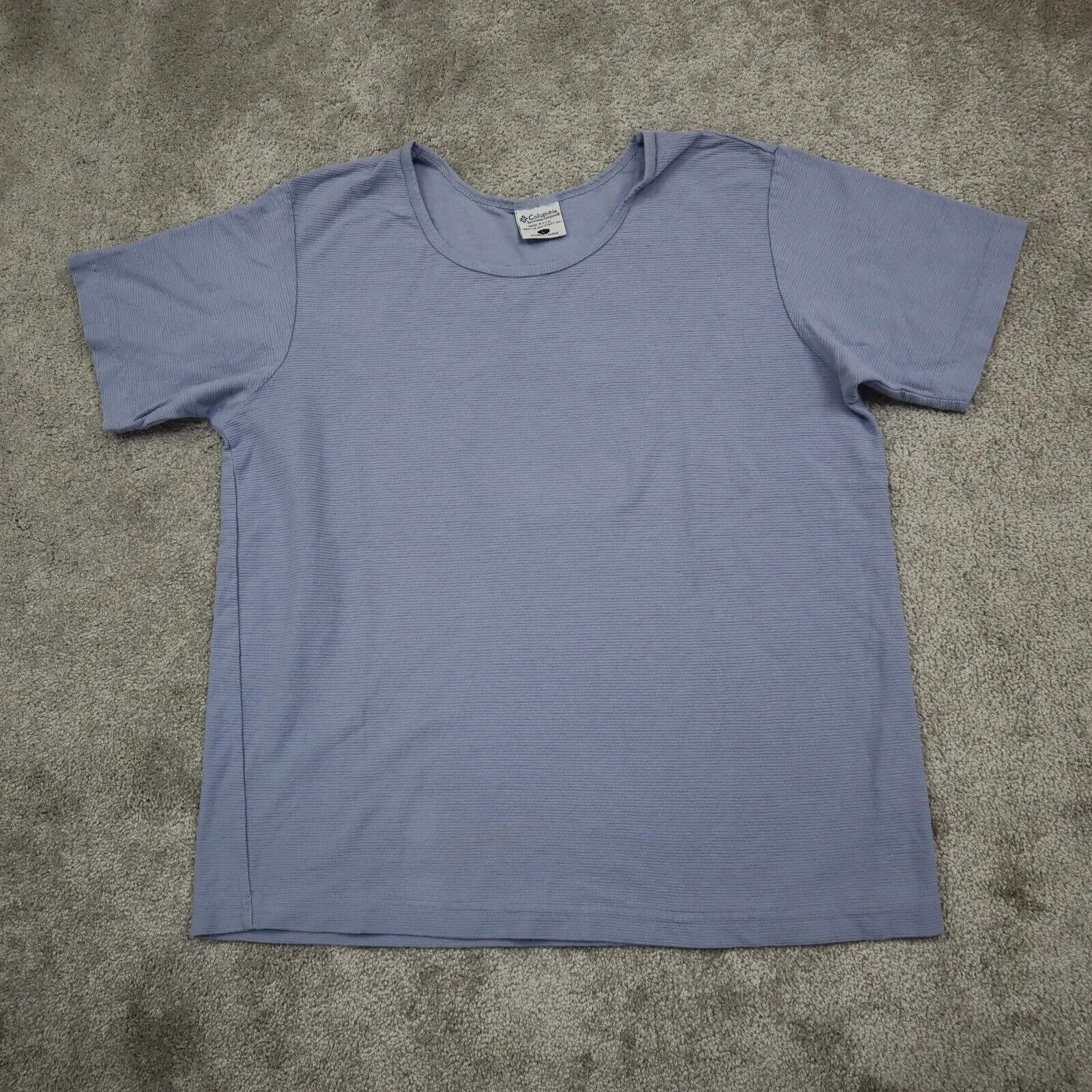 Columbia Sportswear Womens Round Neck T Shirt Short Sleeve 100% Cotton Blue SZ L
