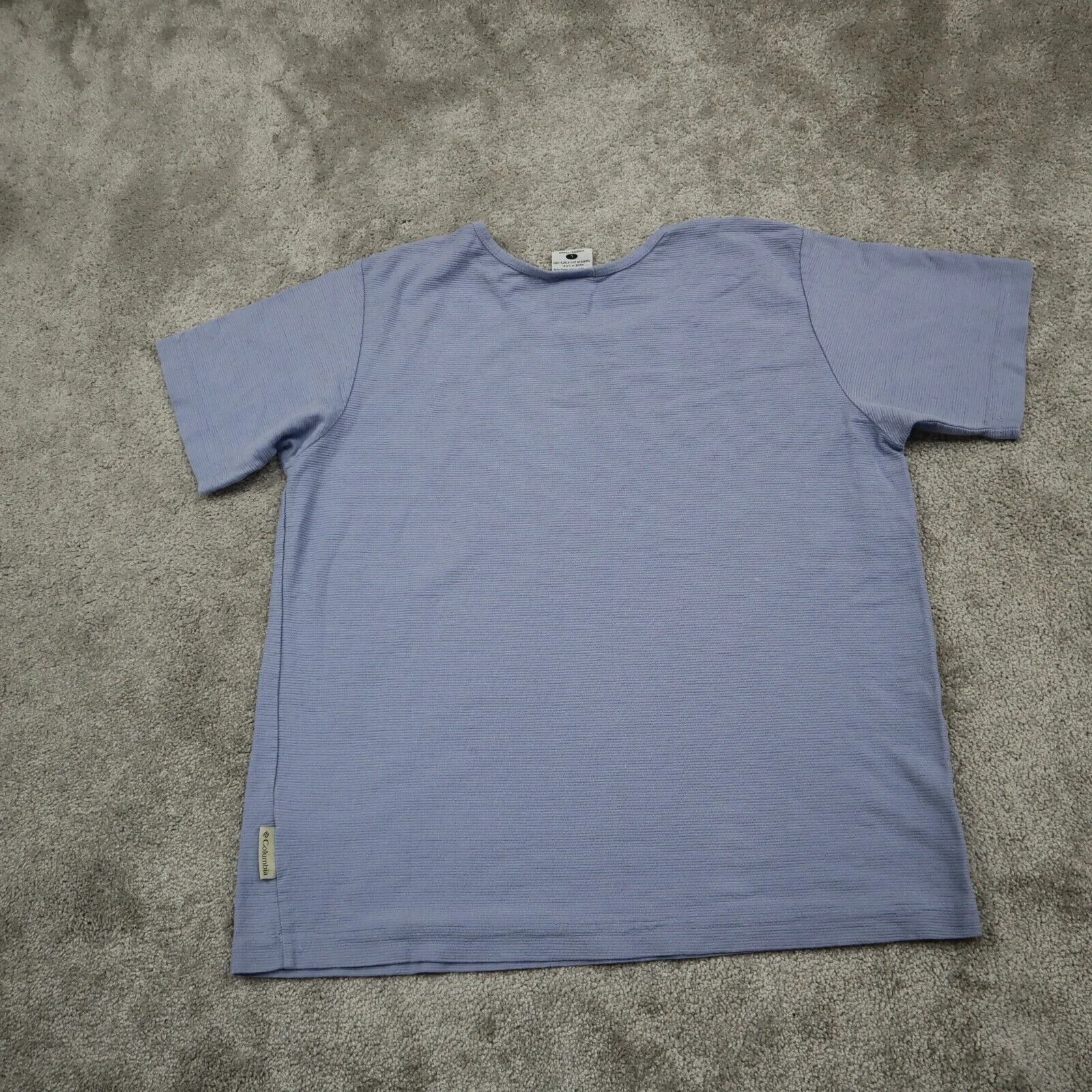 Columbia Sportswear Womens Round Neck T Shirt Short Sleeve 100% Cotton Blue SZ L