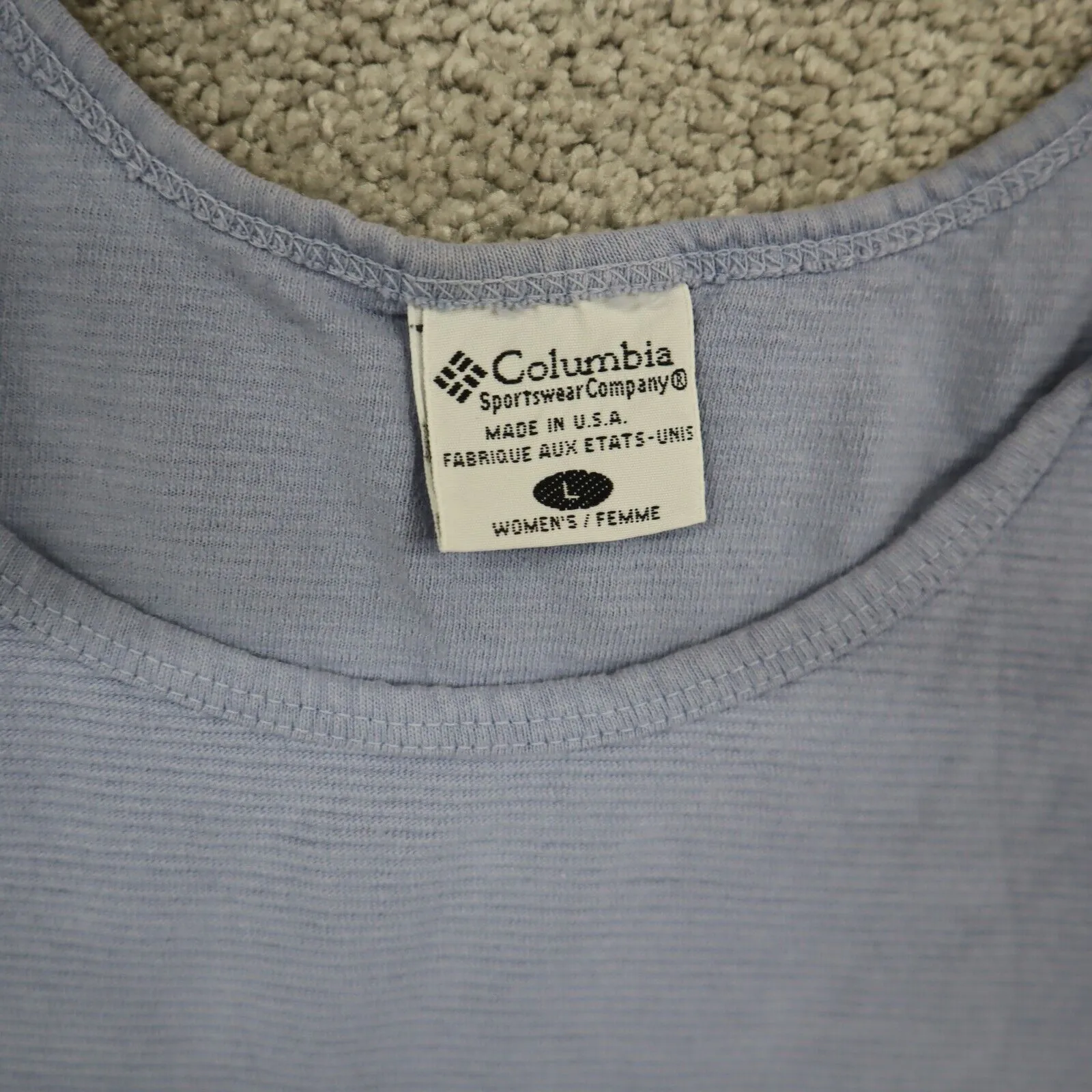 Columbia Sportswear Womens Round Neck T Shirt Short Sleeve 100% Cotton Blue SZ L