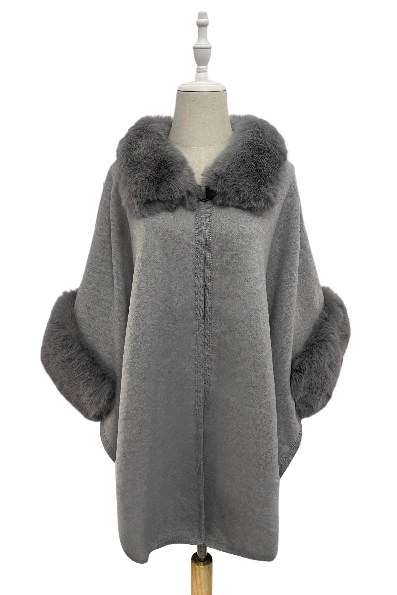 Cosy Faux Fur Trim Buckle Wool Jacket