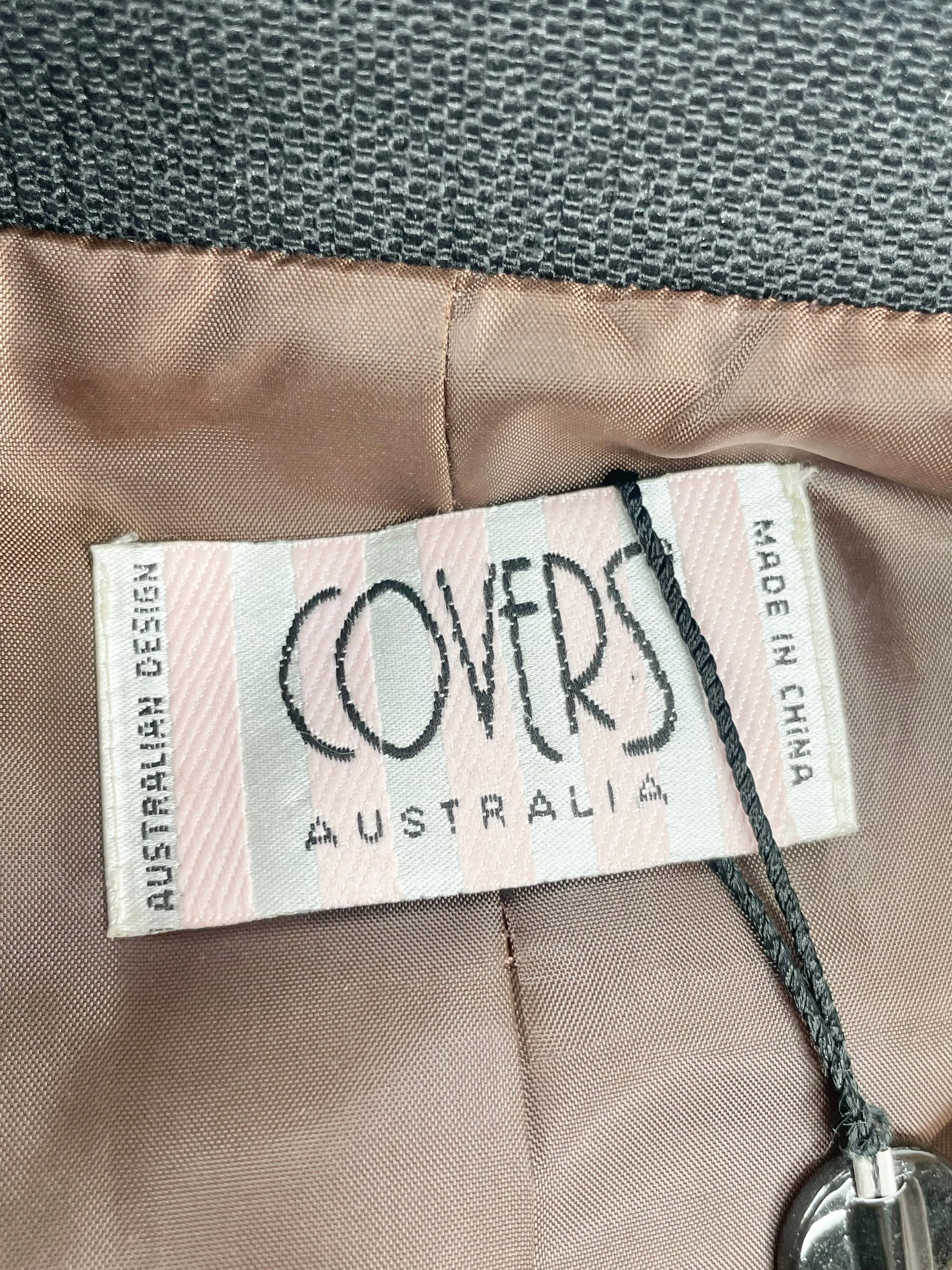Covers Australia Black Cropped Blazer & Skirt 2pc Set - AU10/12