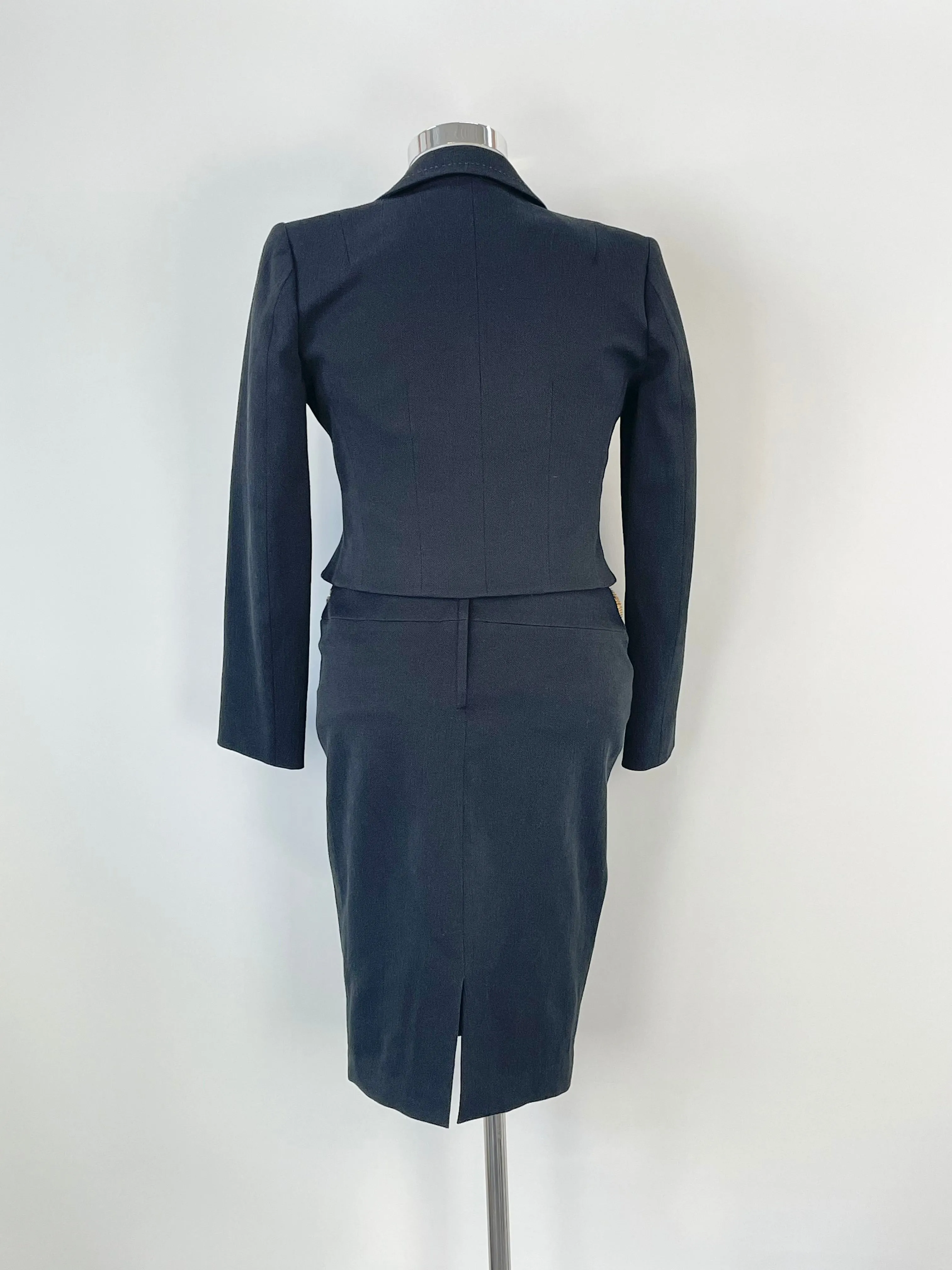 Covers Australia Black Cropped Blazer & Skirt 2pc Set - AU10/12
