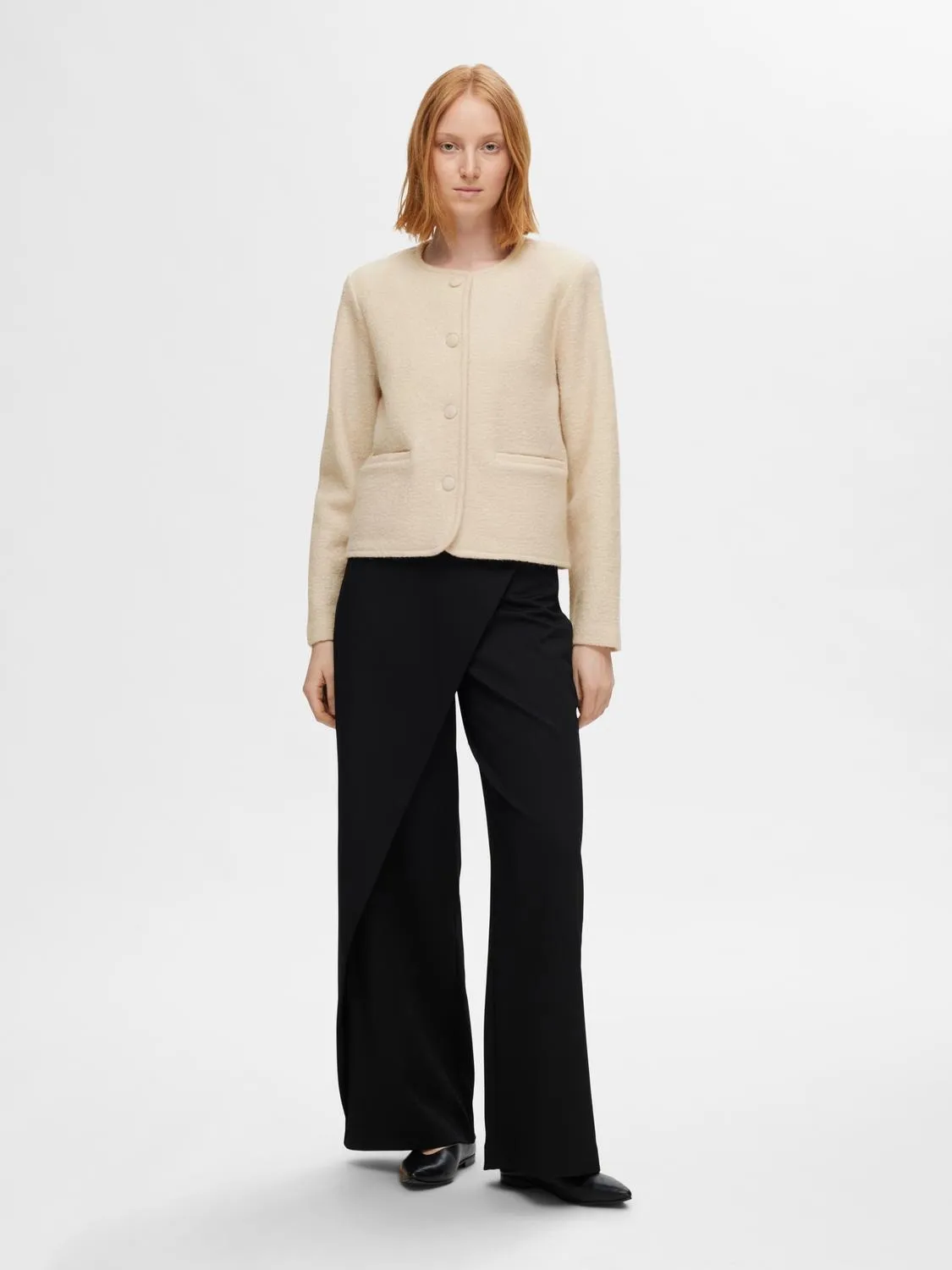 Darla Ls Knit Short Cardigan - Birch