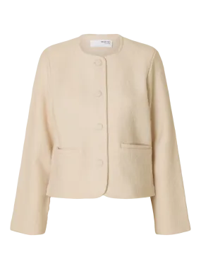 Darla Ls Knit Short Cardigan - Birch