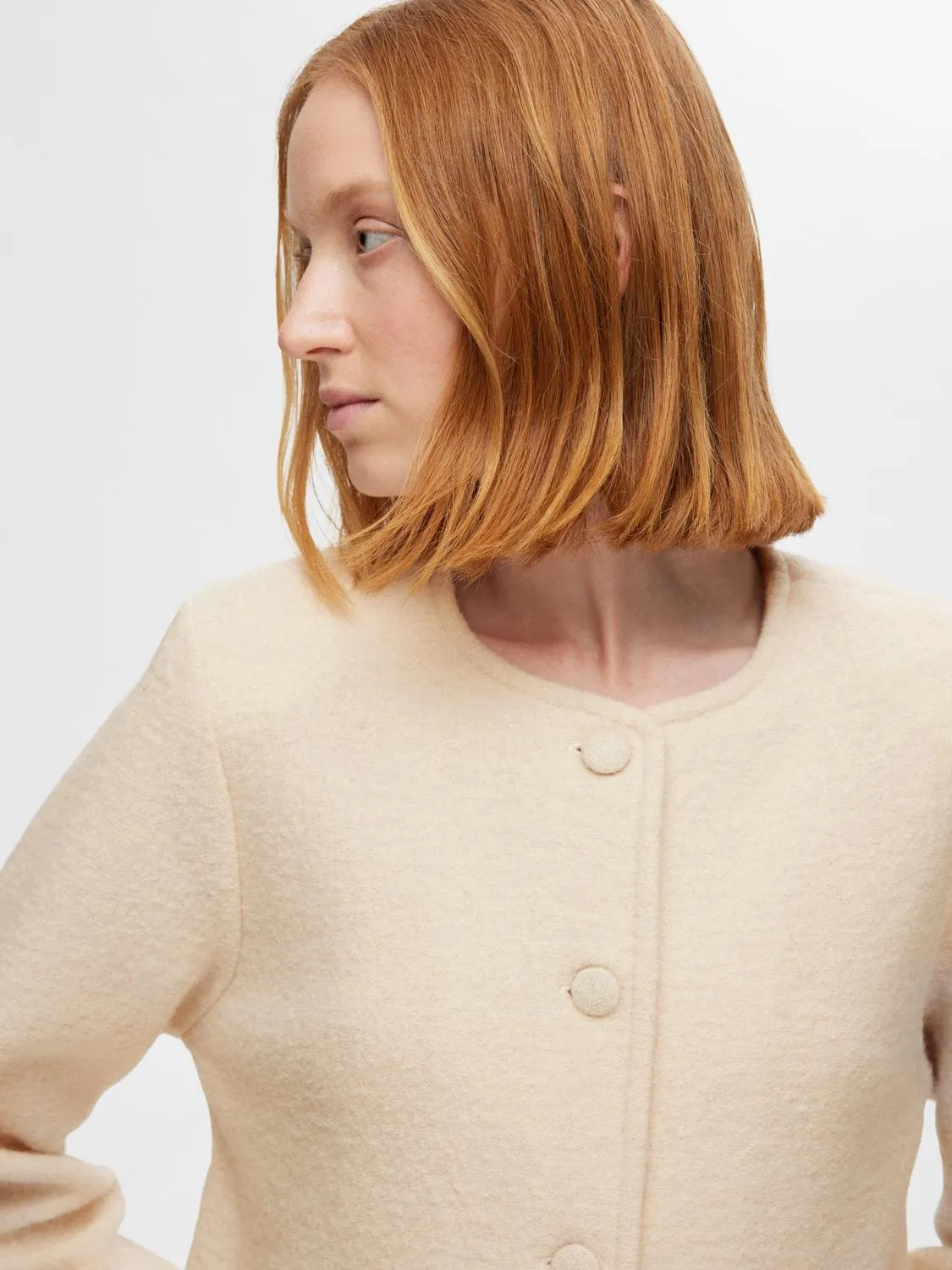 Darla Ls Knit Short Cardigan - Birch