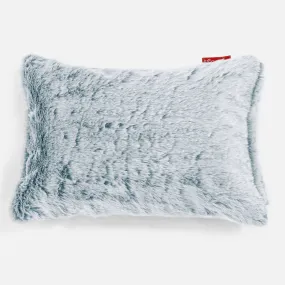 Decorative Rectangular Cushion Cover 35 x 50cm - Fluffy Faux Fur Rabbit Dusty Blue
