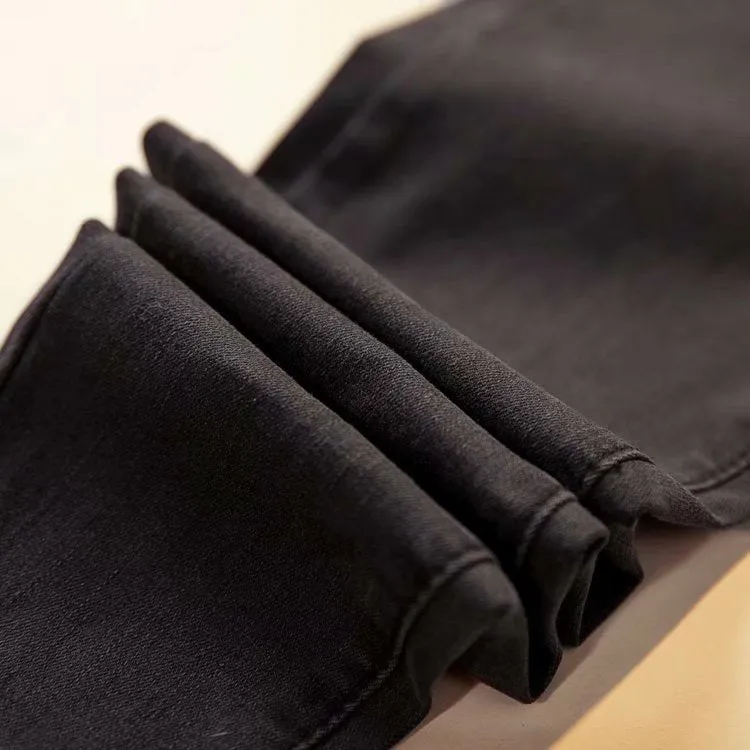 Denim Pants Women Black High Waist Slim Fit Pencil Fitted Korean Look All-Matching Stretchable Pants