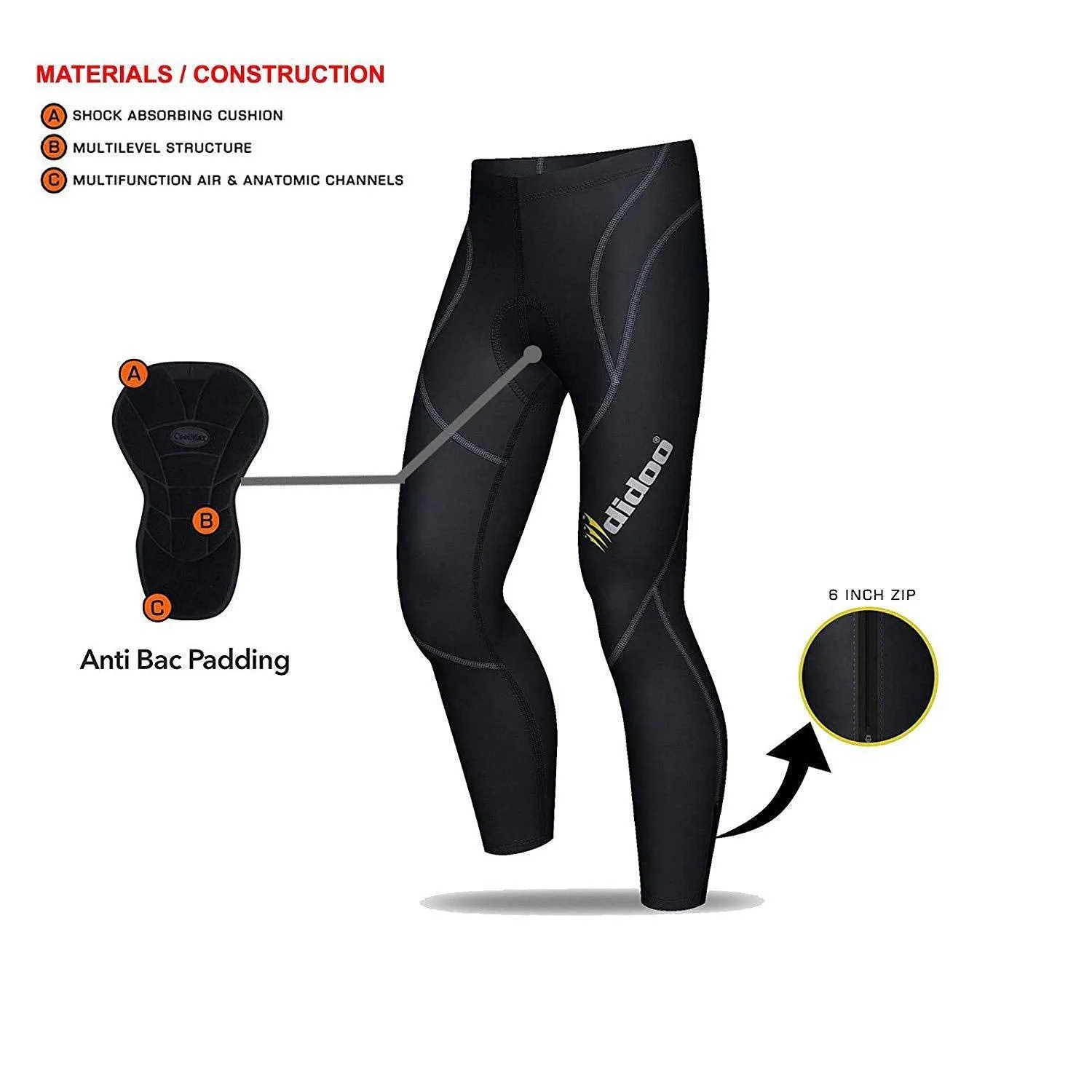 DiDoo Men's Classic Cycling Pants