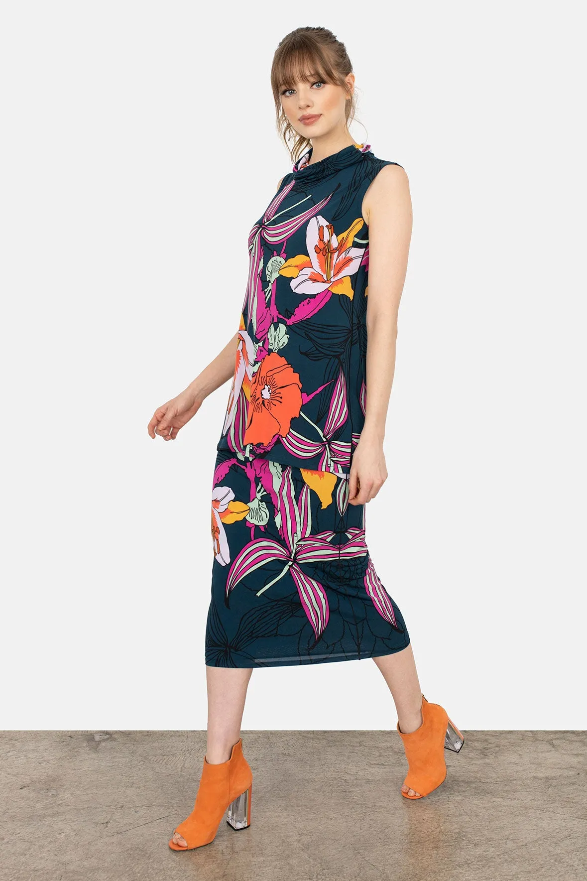 Double Waist Tight Calf Lined Skirt 33"