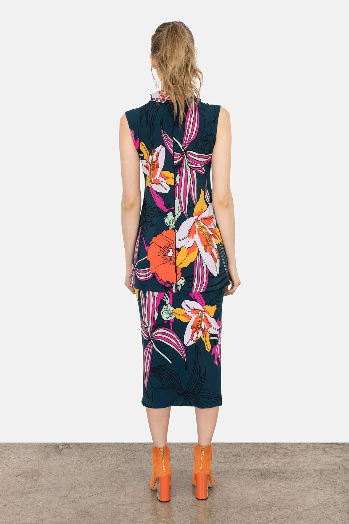 Double Waist Tight Calf Lined Skirt 33"