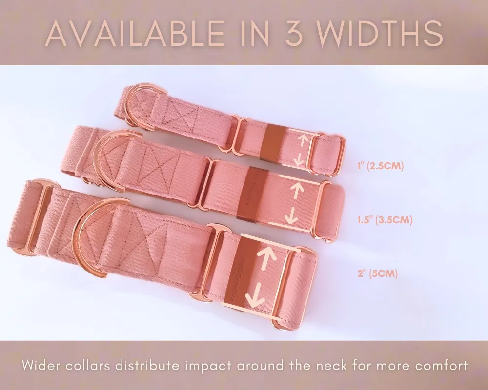 Dusty Pink martingale collar - Water resistant