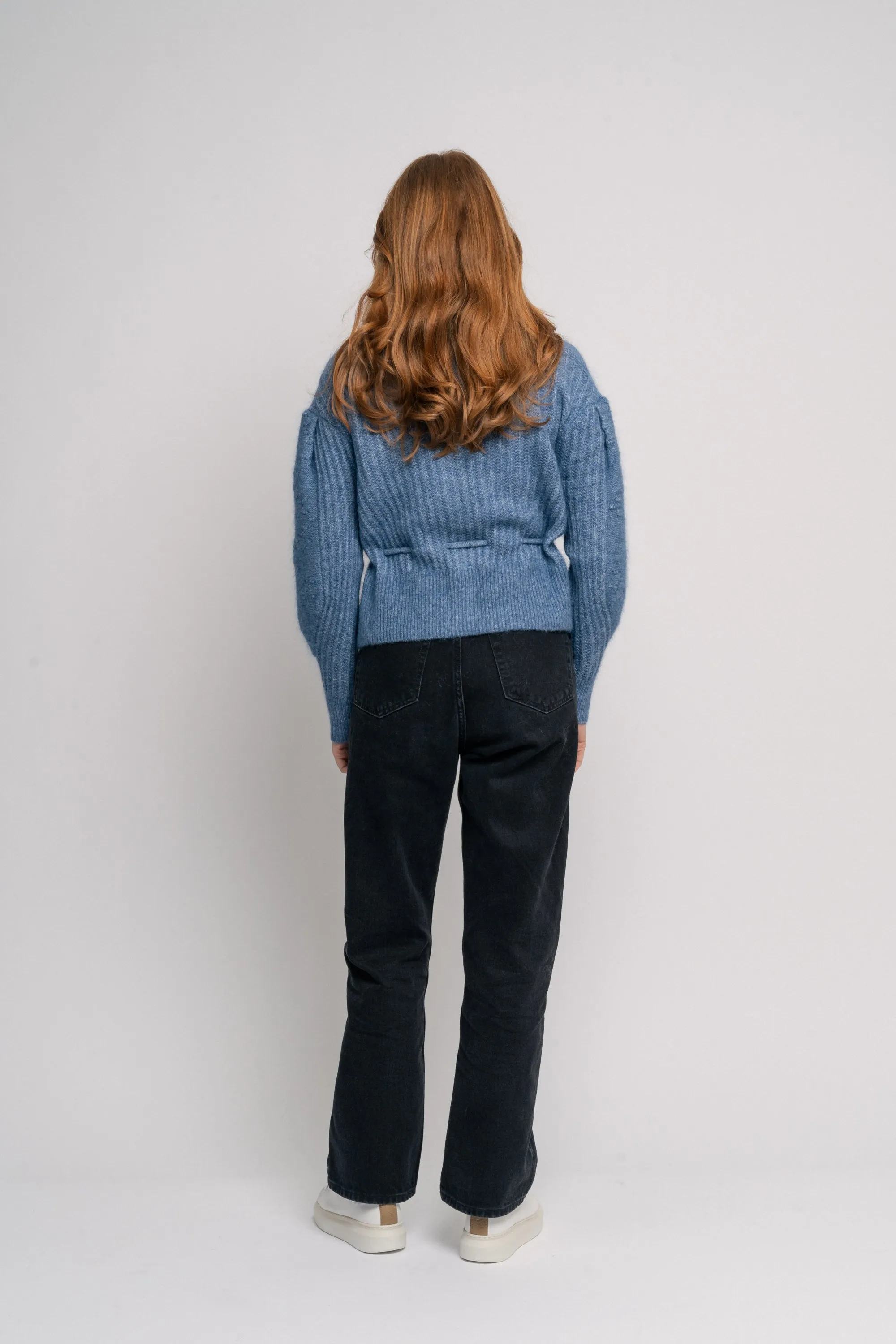 Elma Mohair Cardigan - Jeans Blue