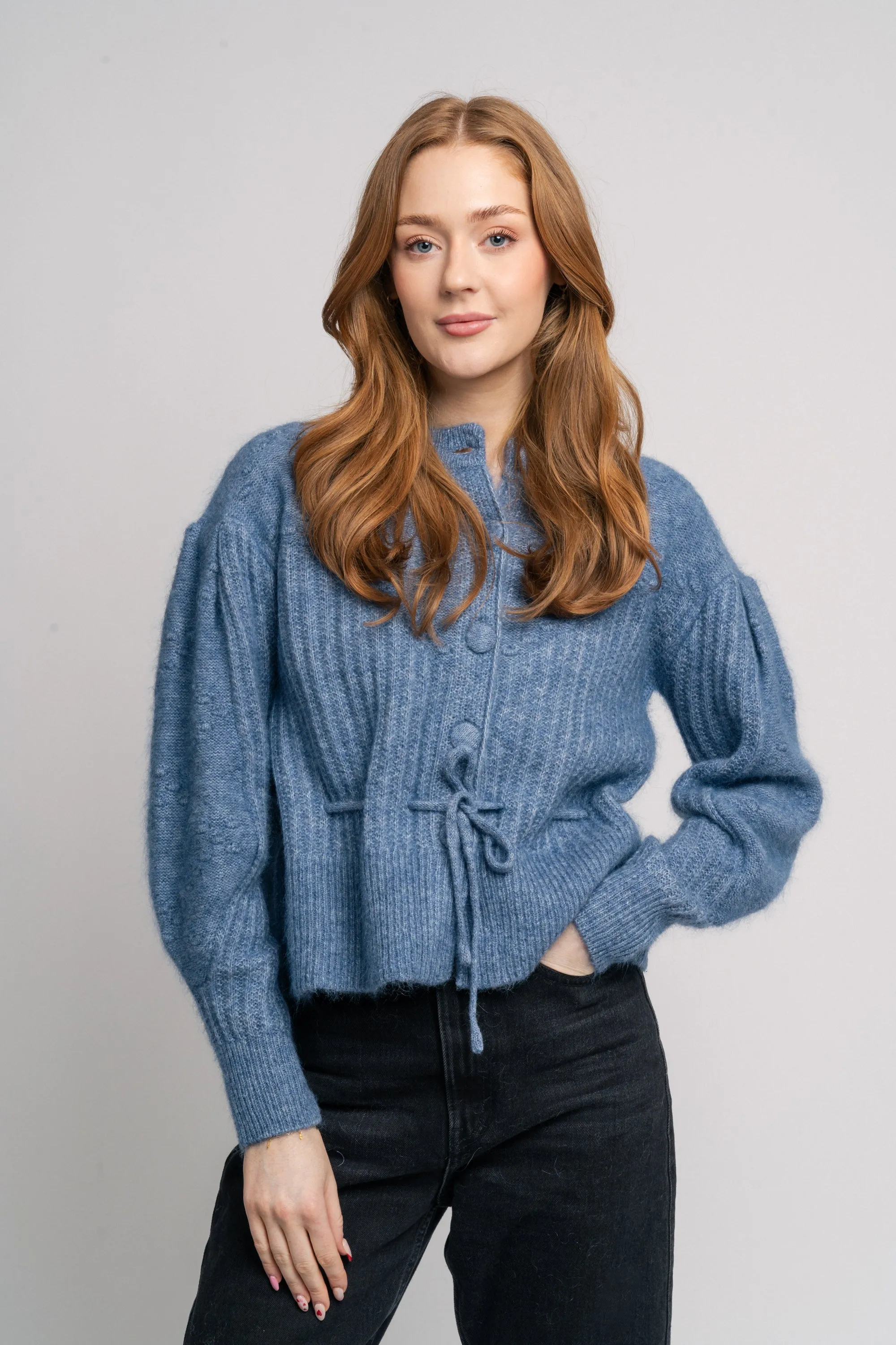 Elma Mohair Cardigan - Jeans Blue