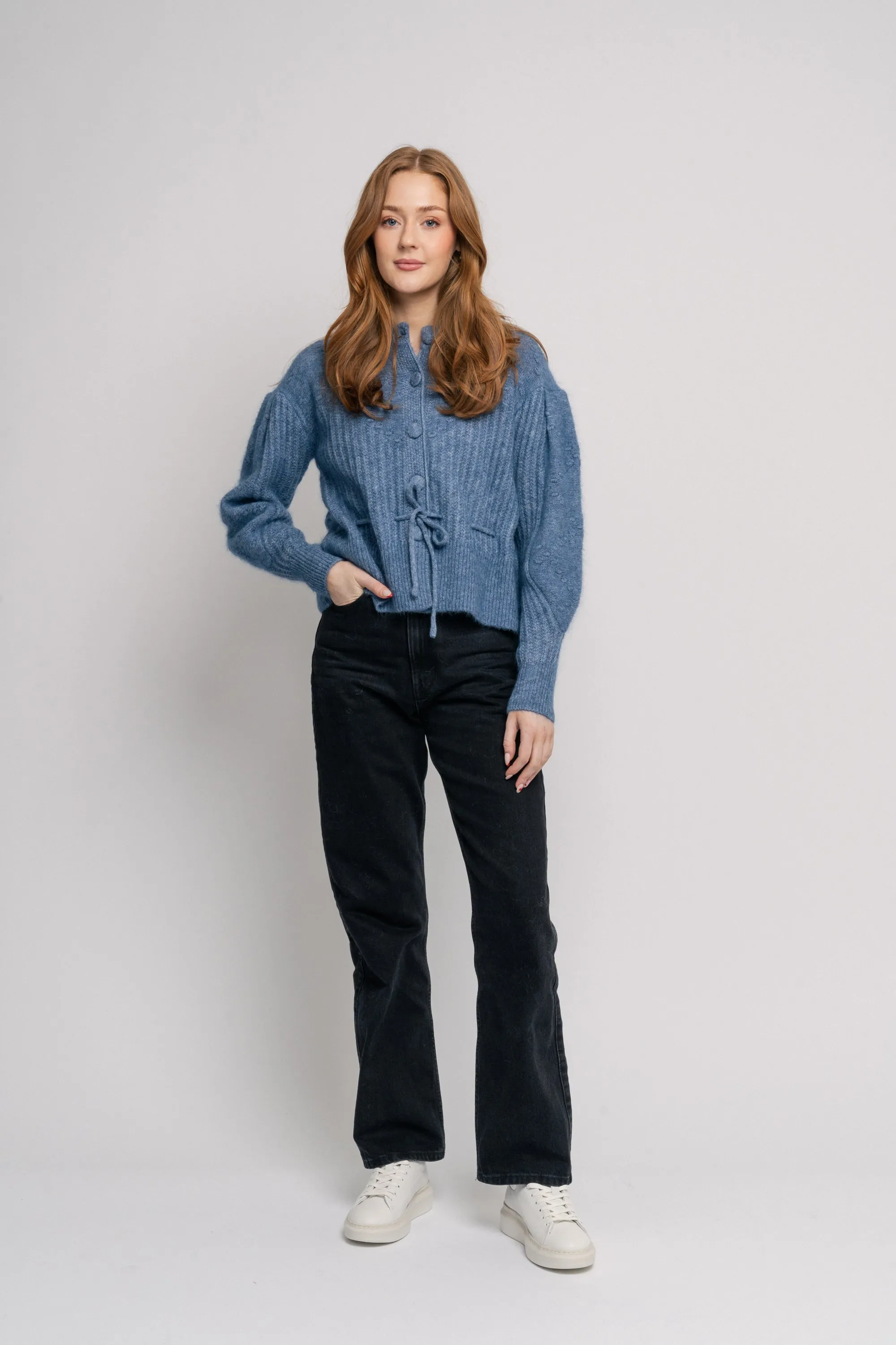 Elma Mohair Cardigan - Jeans Blue