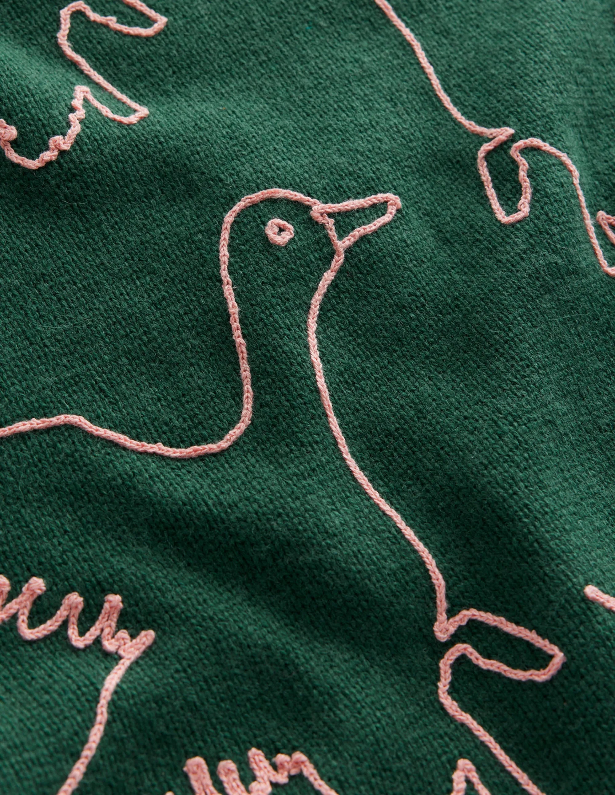 Embroidered-Duck Jumper-Amazon Green