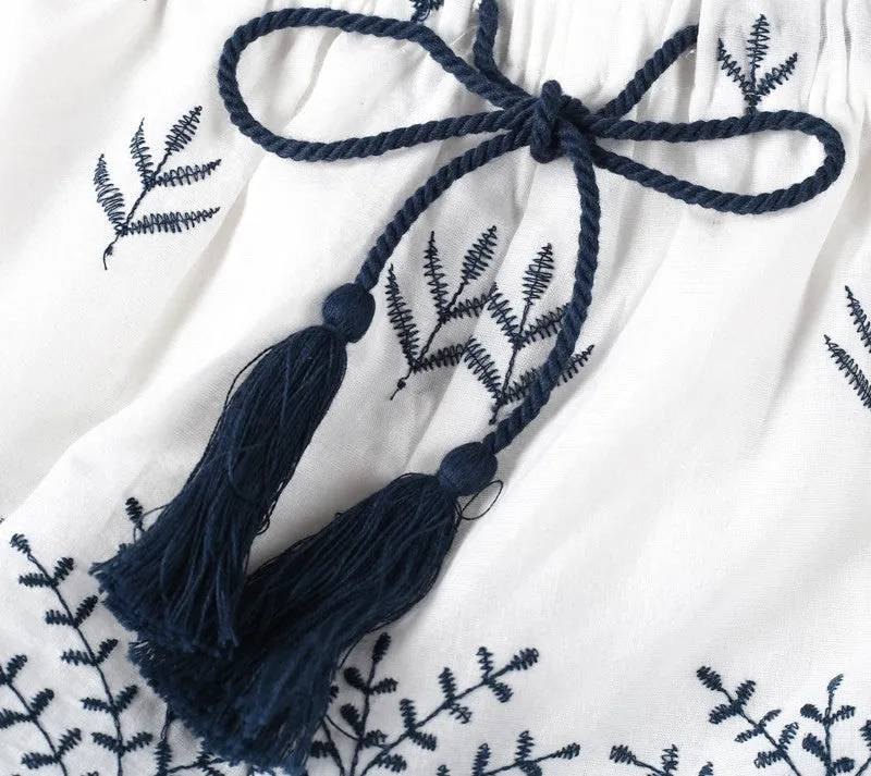 Embroidery High Waist Shorts