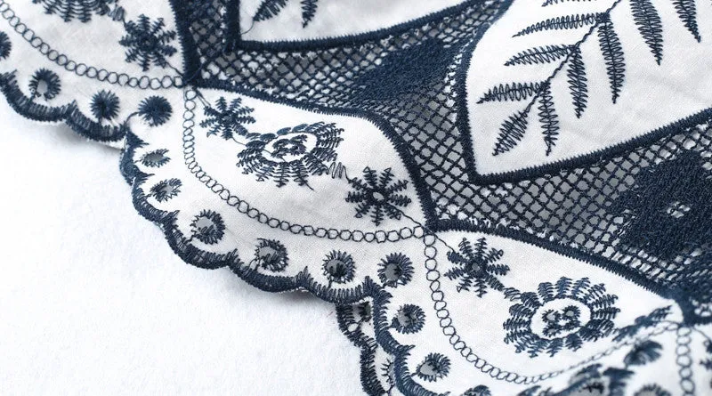 Embroidery High Waist Shorts