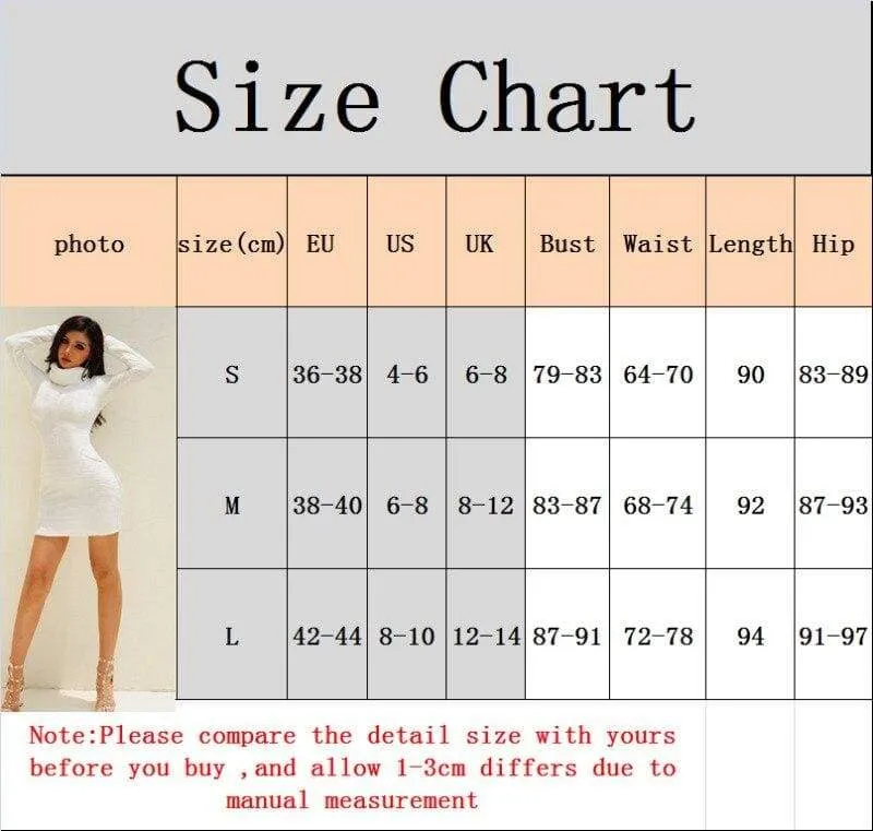 FashionSierra - Fashion Women Winter Warm Long Sleeve Sweater Fleece Warm Basic Short Mini Dress Ladies Casual High Collar Slim Fit Dress