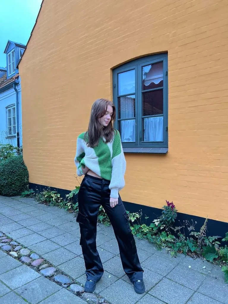 Fauna satin cargo pants - Black