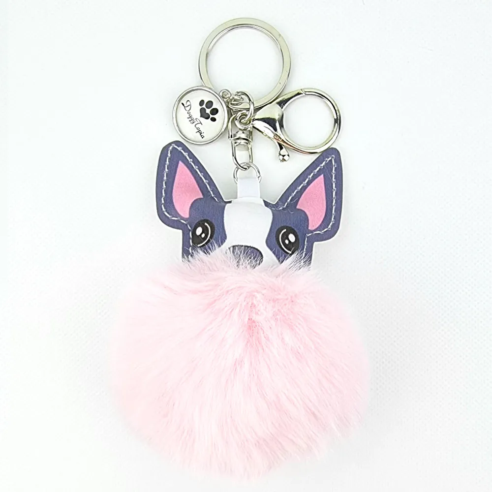 French Bulldog Pom Pom Key Ring