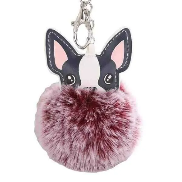 French Bulldog Pom Pom Key Ring