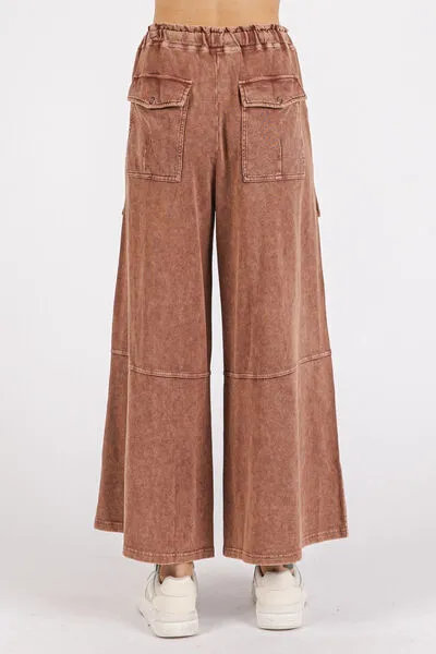 French Terry Cargo Wide Leg Pants