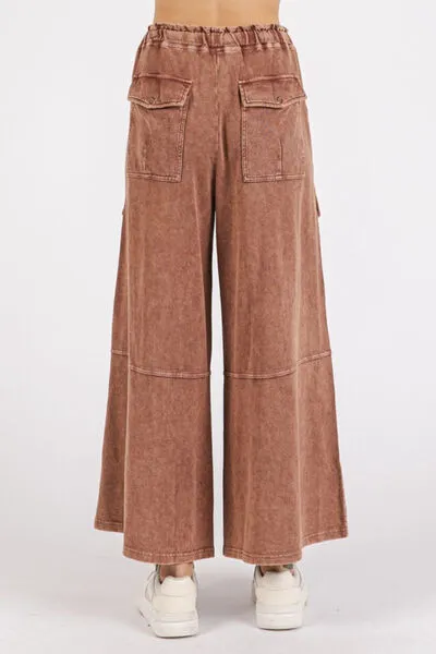 French Terry Cargo Wide Leg Pants