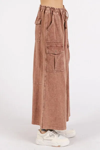 French Terry Cargo Wide Leg Pants