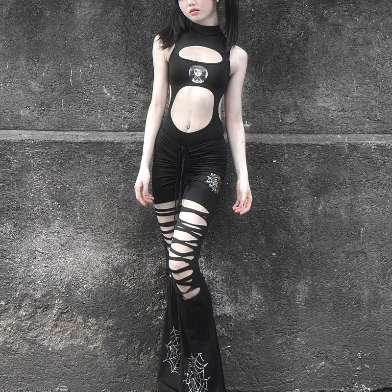 Gothic Lolita Spider Design Pants for Halloween