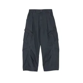 Gray Loose Fit Structured Work Pants