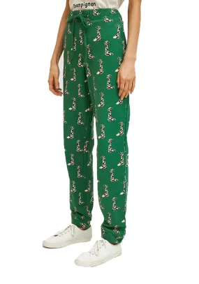 Green Giraffe Print Cotton joggers by Compania Fantastica FA21SEV25