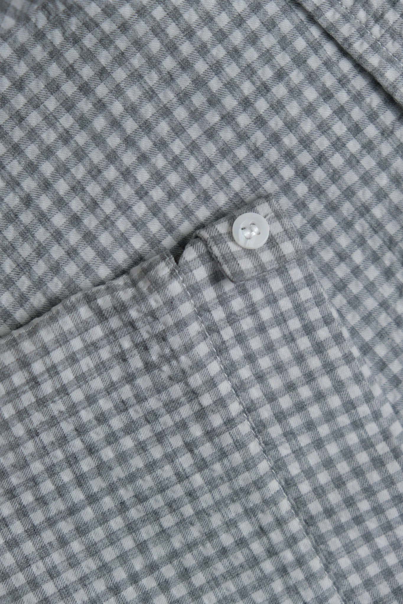 Grey Check Seersucker Short Sleeve Shirt