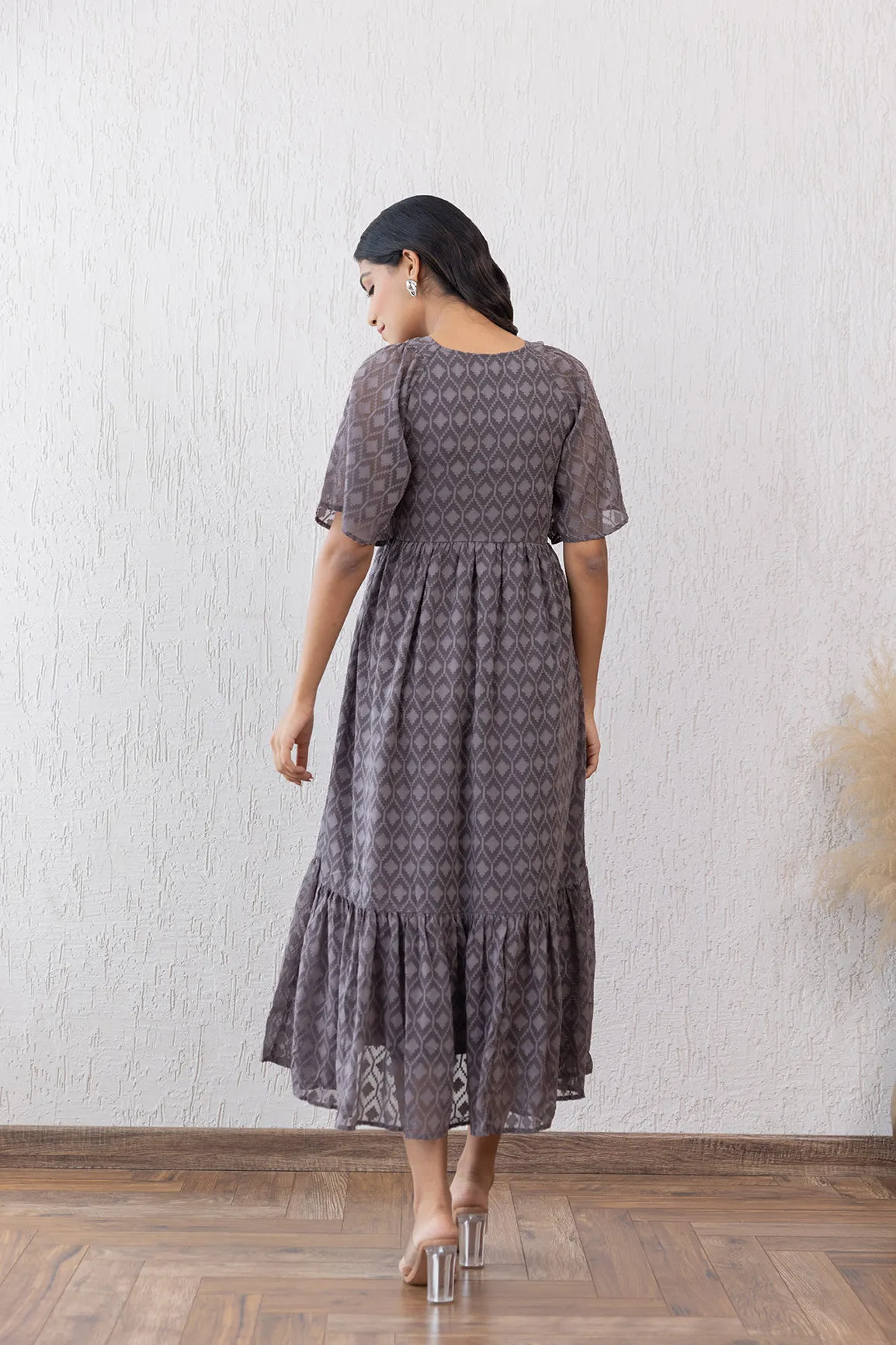 GREY JACQUARD MAXI