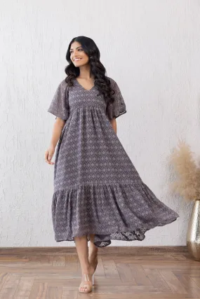 GREY JACQUARD MAXI