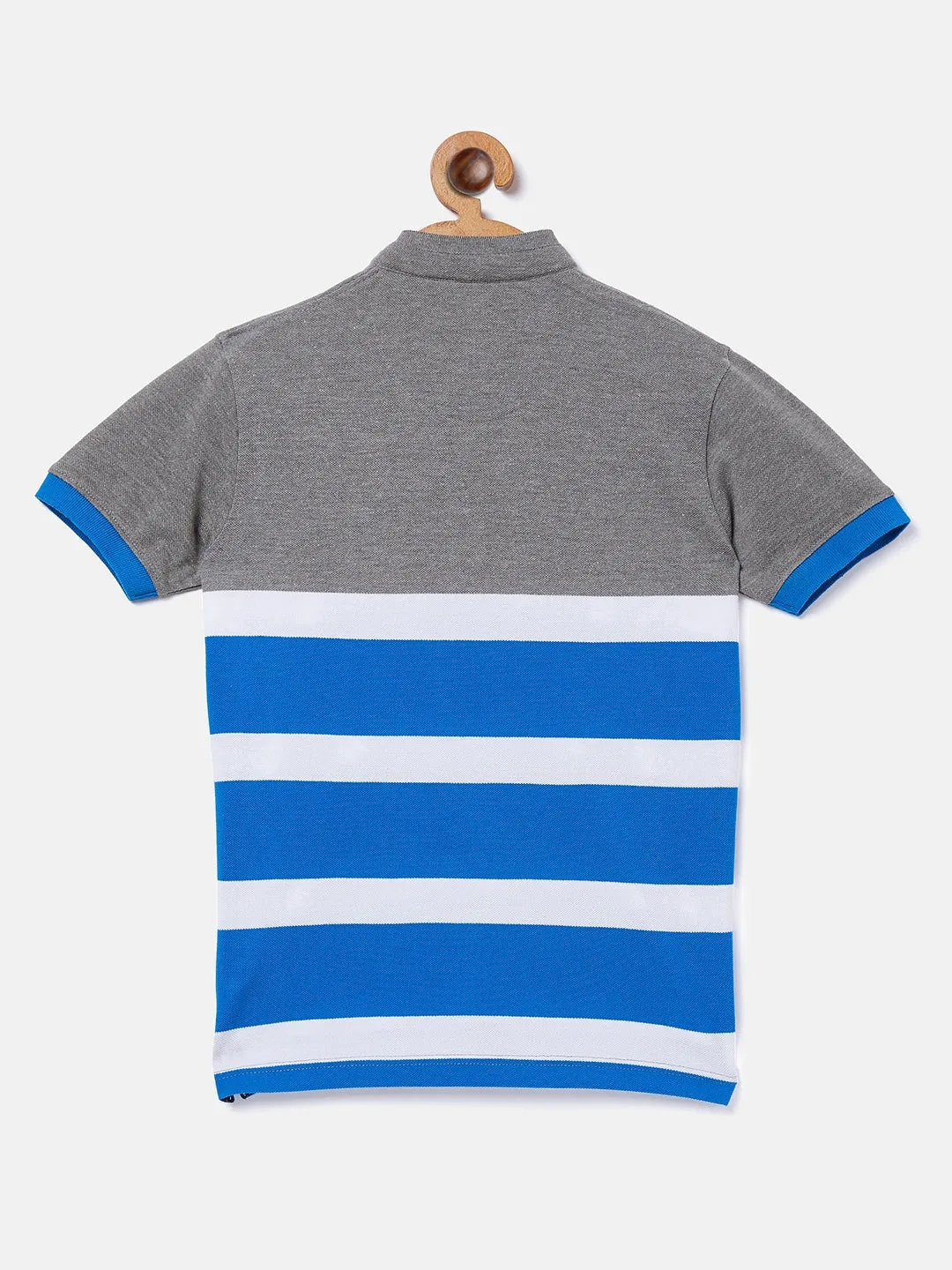 Grey Striped Half Sleeves T-Shirt