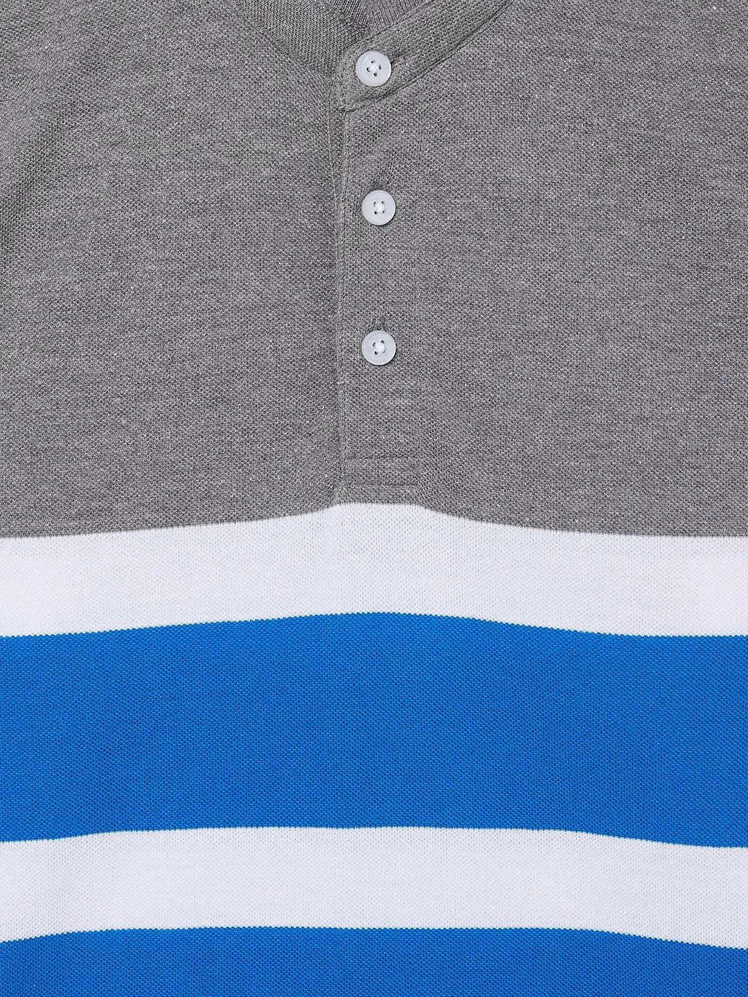 Grey Striped Half Sleeves T-Shirt