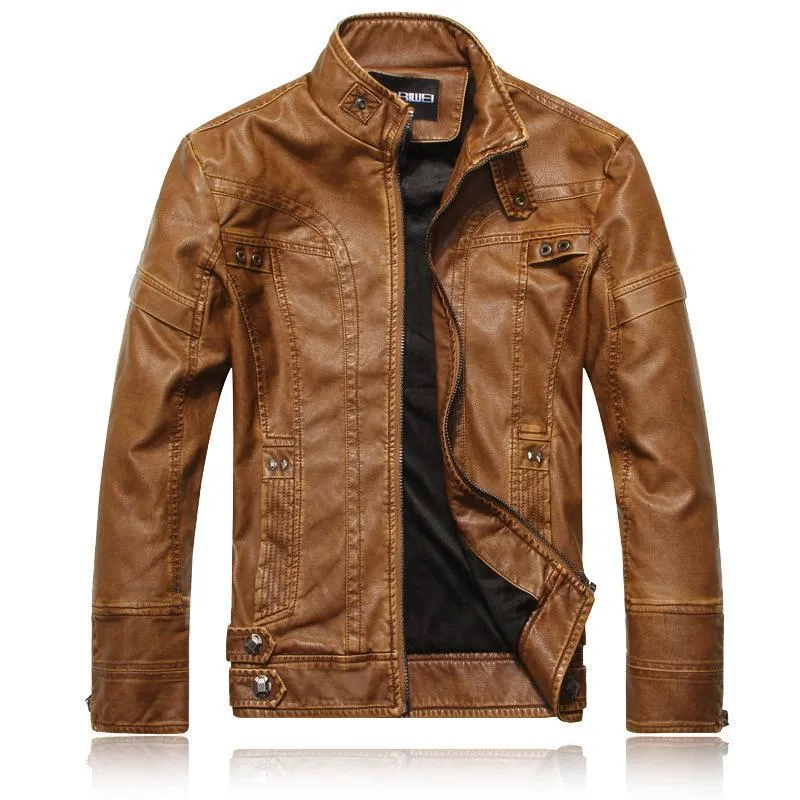 Hanrae Men's Leather Fashion Jacket