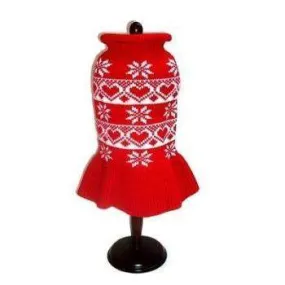 Hearts & Snowflakes Sweater Dog Dress