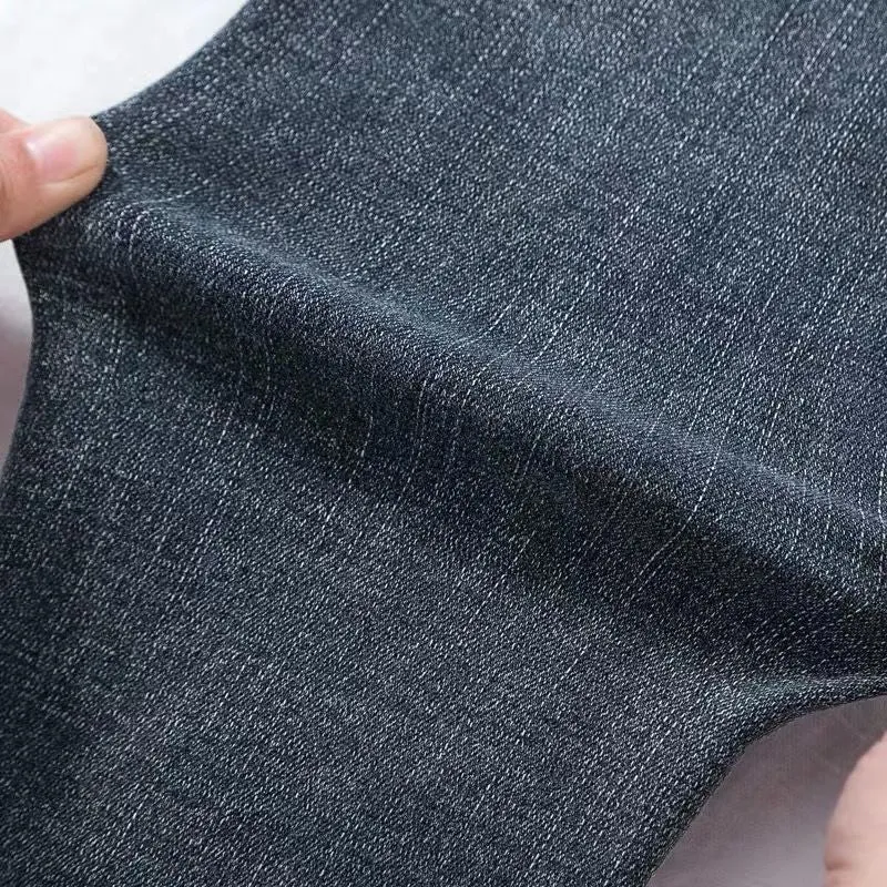 High Waist Denim Pants Women Slim Look Tall Look Fit Summer Stretchable Fitted Black Pants