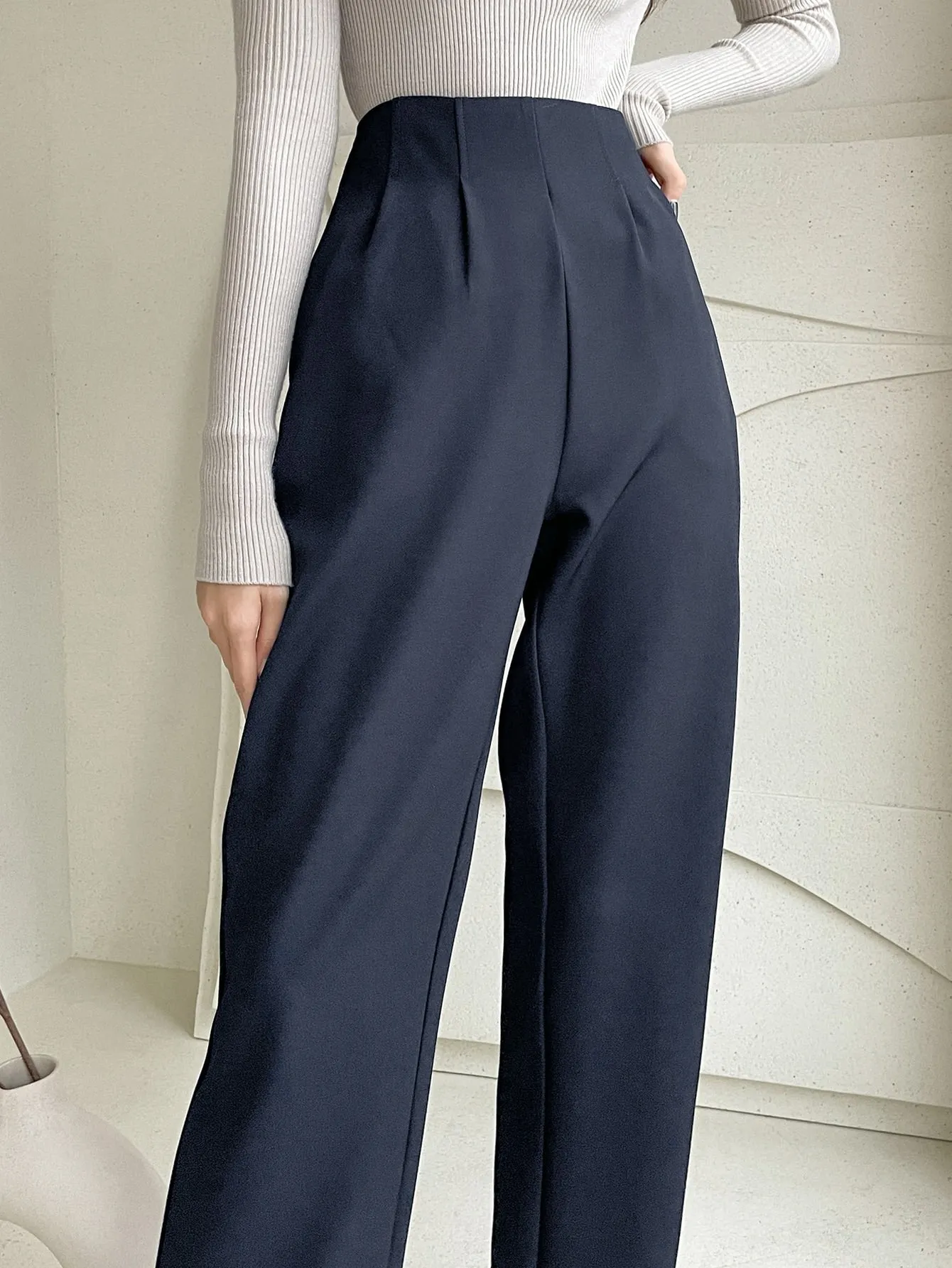 High Waist Plicated Detail Pants(CLEARANCE SALE