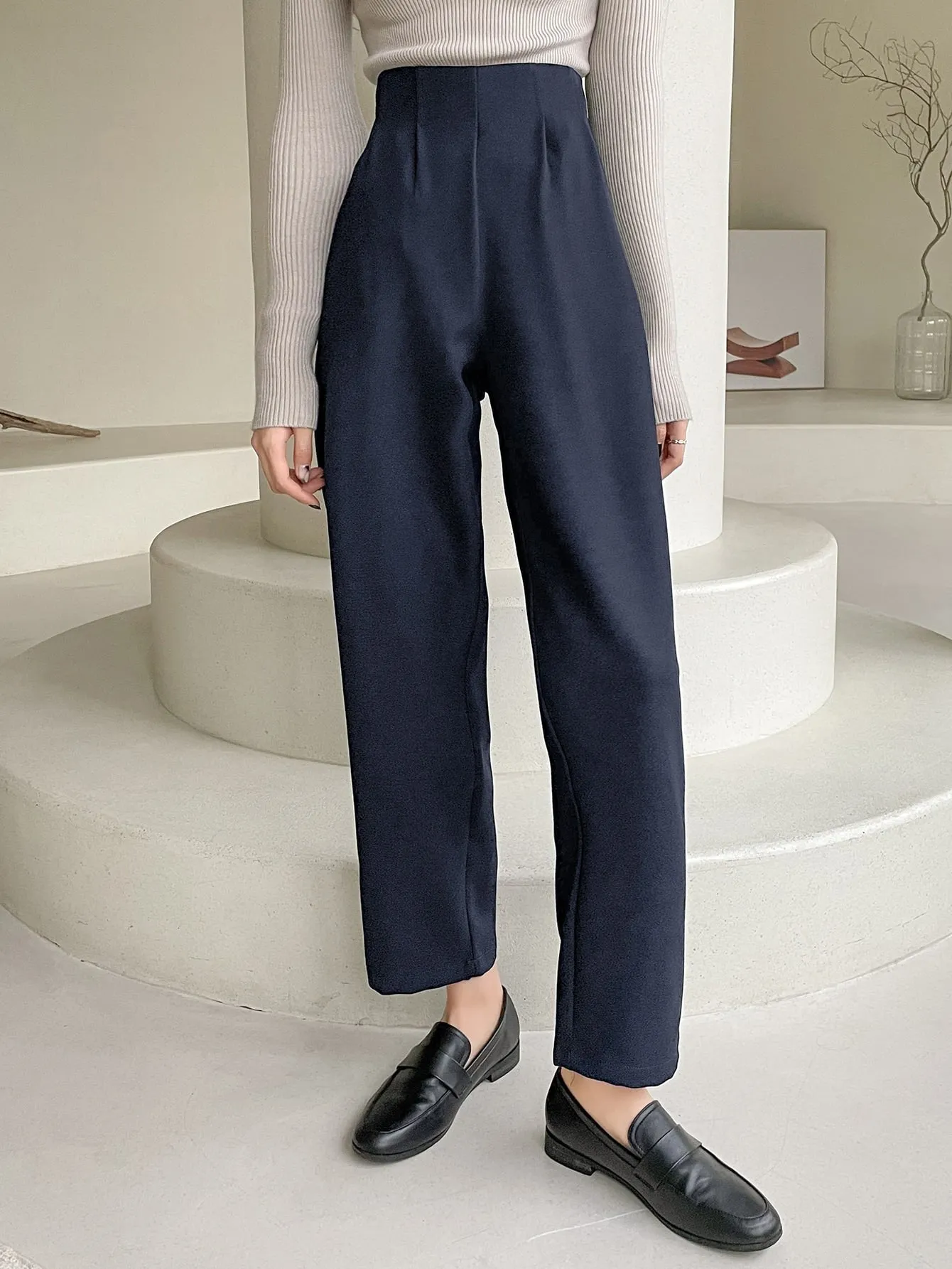High Waist Plicated Detail Pants(CLEARANCE SALE