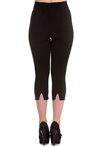 High Waist Retro Tina Capris by Hell Bunny in Black