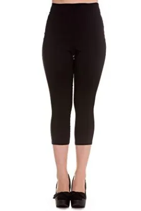 High Waist Retro Tina Capris by Hell Bunny in Black