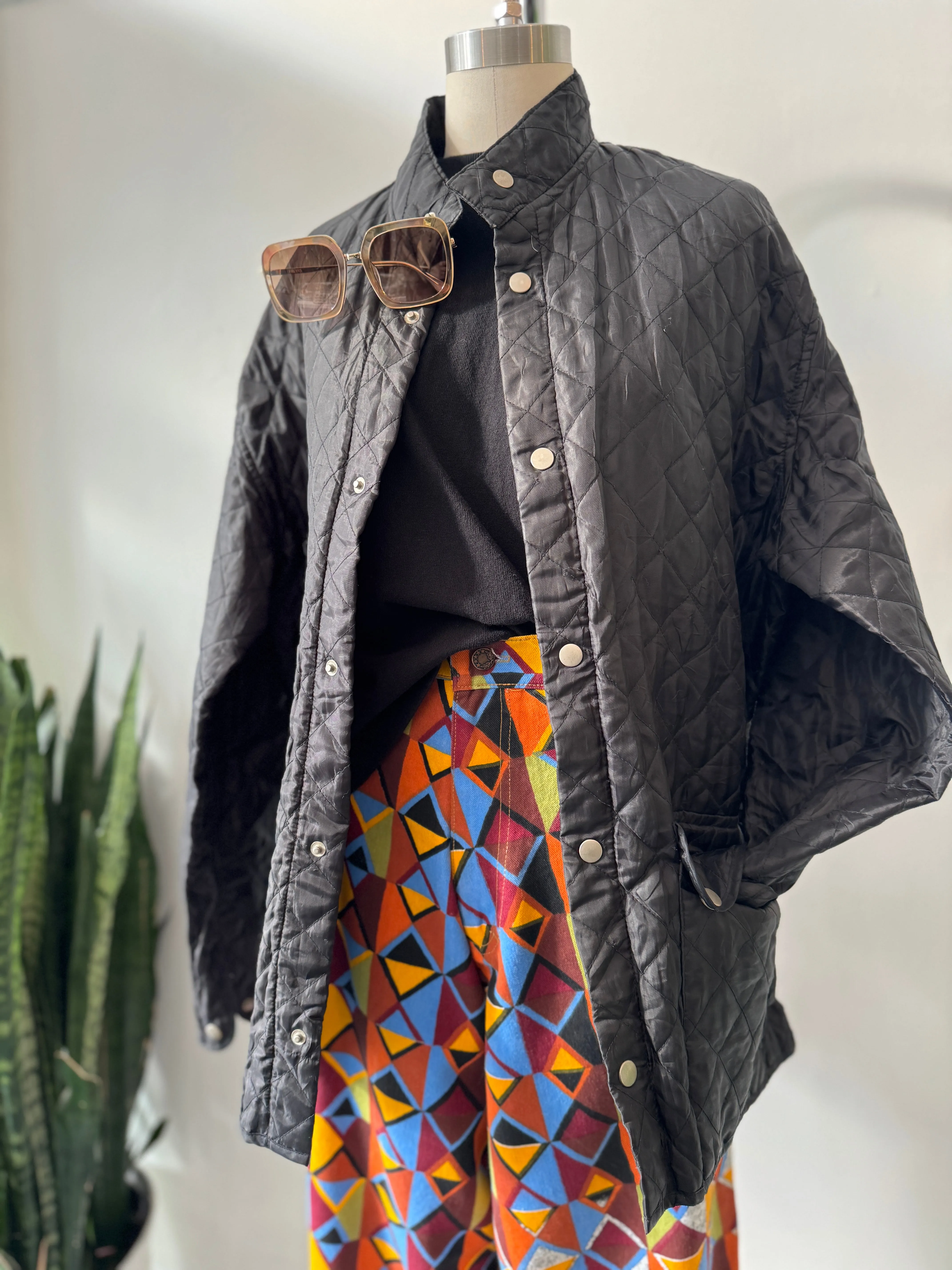 High waist vibrant color   print pants waist “34”