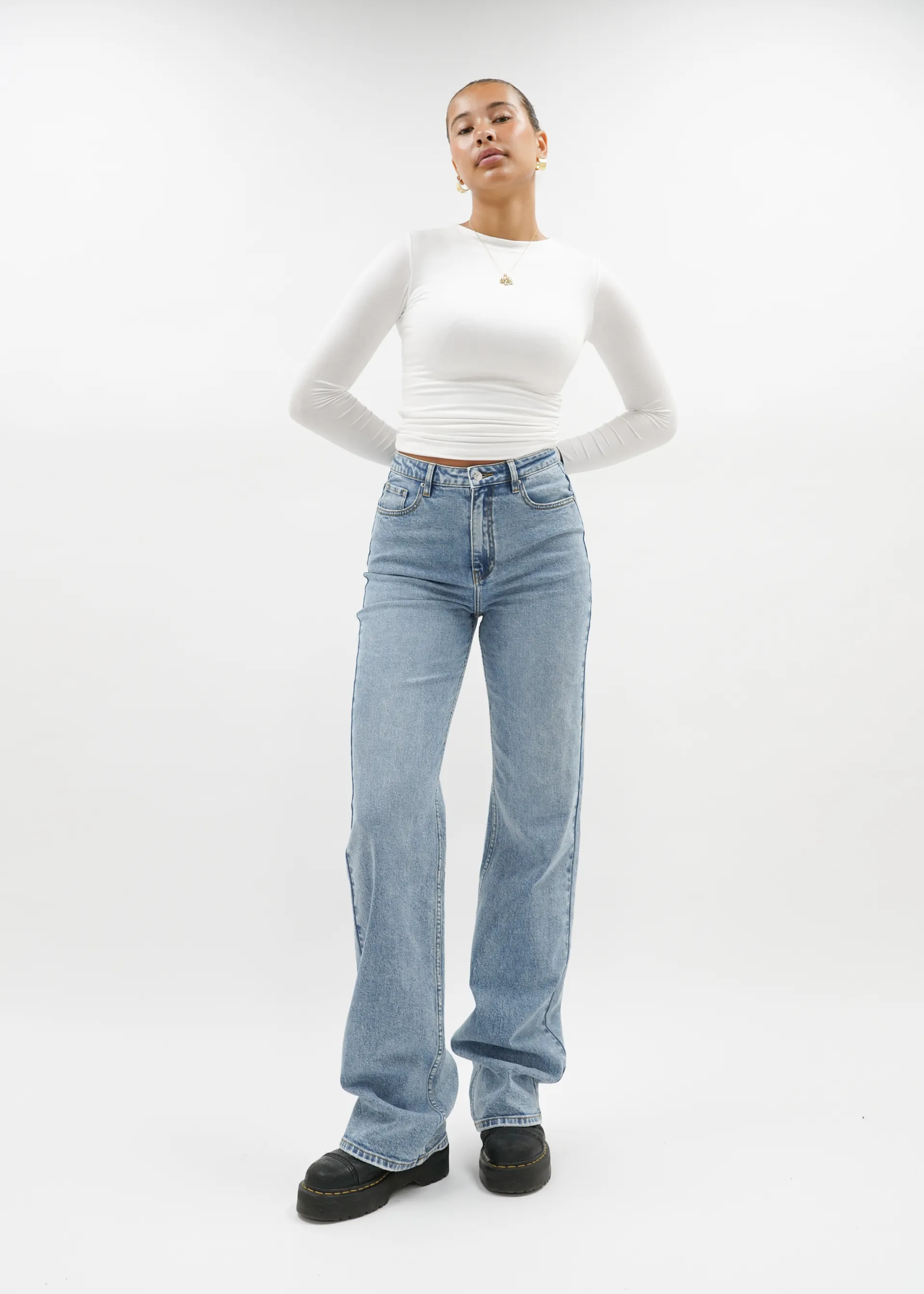 High waist wide leg jeans blue (TALL)