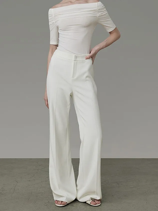 High Waist Wide-Leg Straight Pants