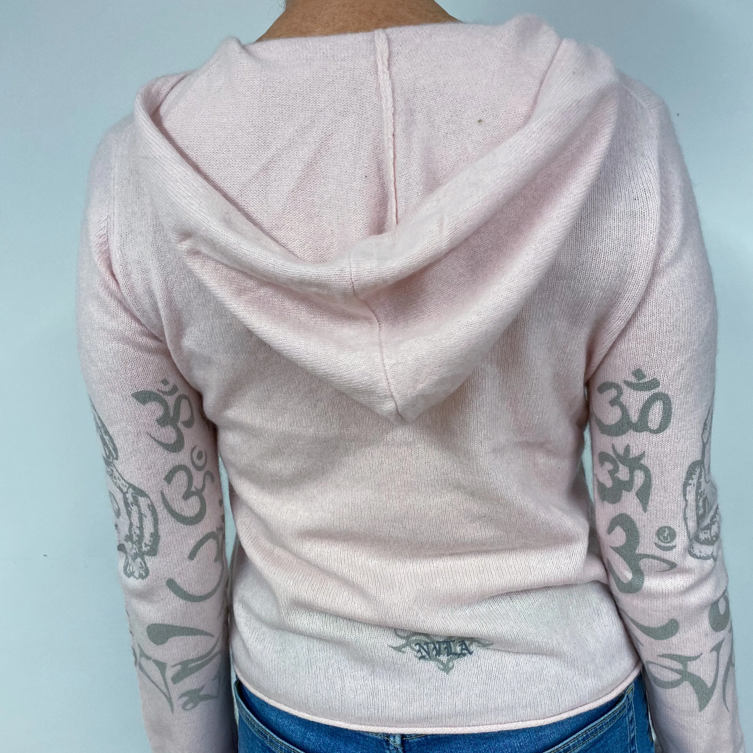 Ice Pink Graffiti Cashmere Hoodie Jumper Medium