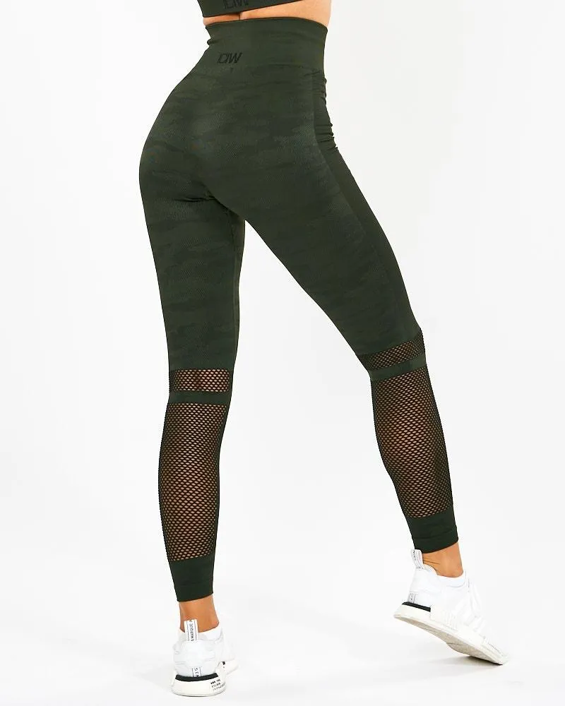 ICIW Seamless Tights Camo - Dark Green