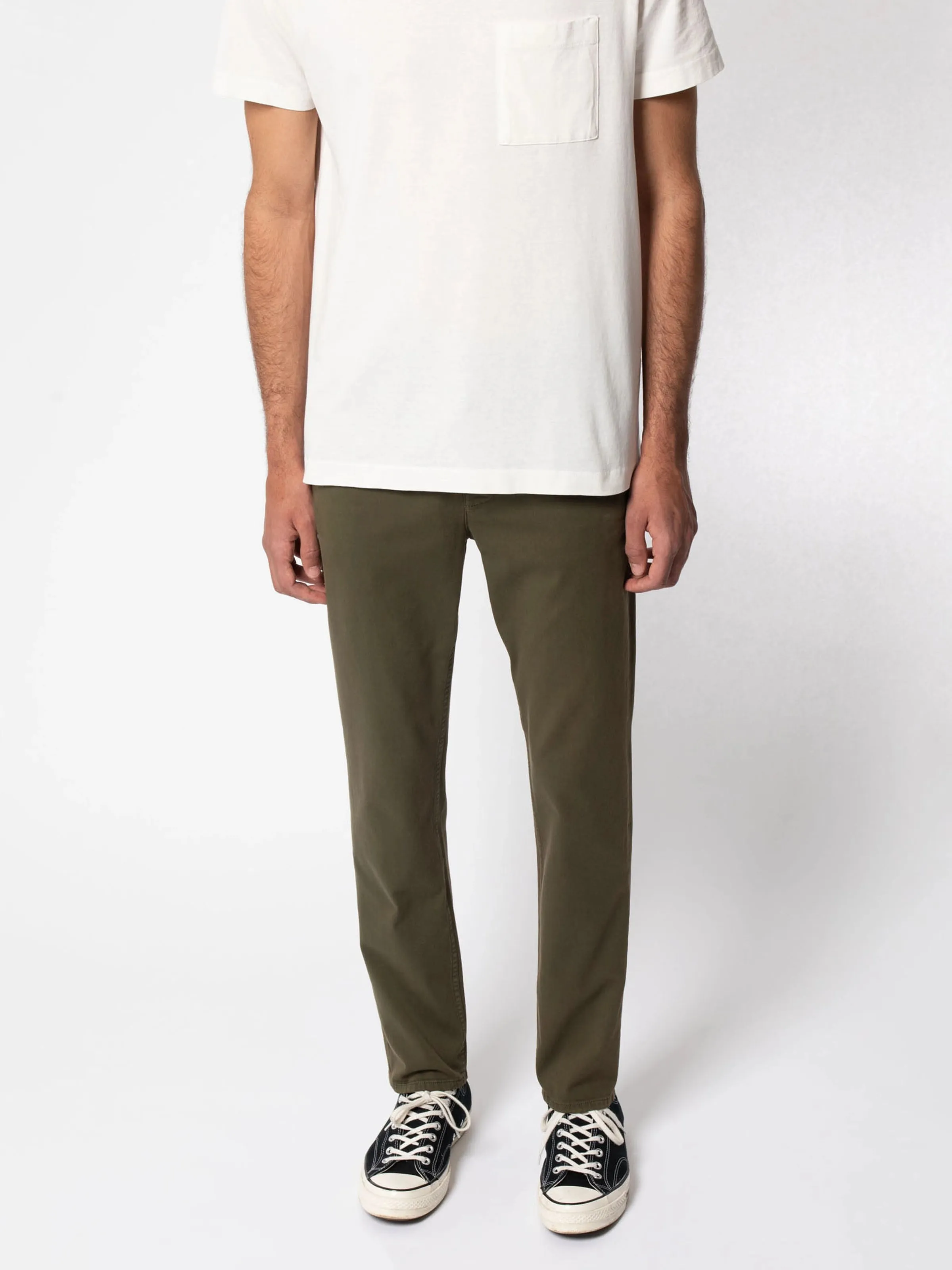 ID60418 Nudie Easy Alvin Olive Cotton Trouser