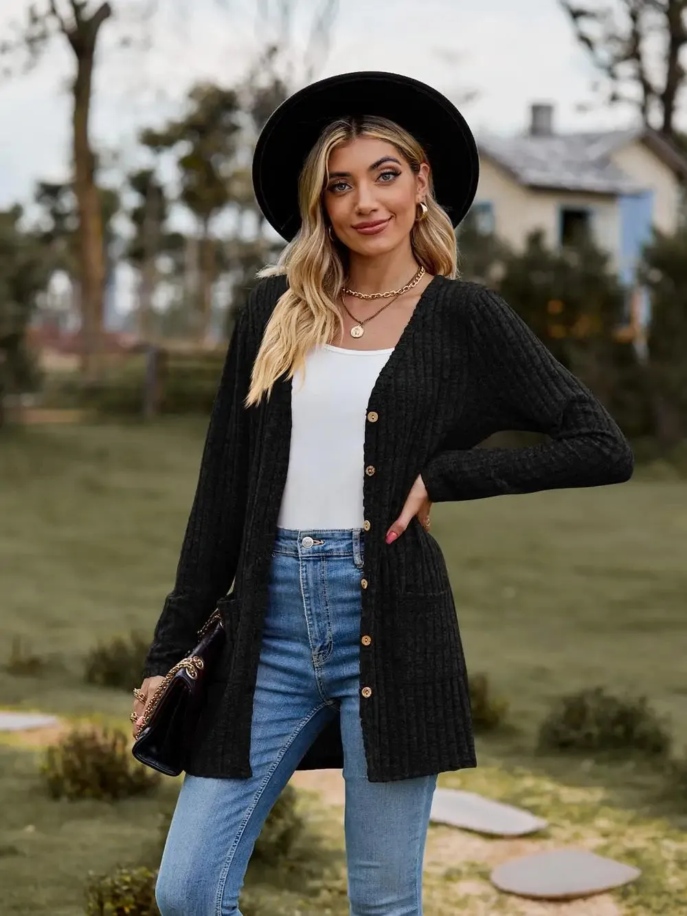 Ivyshape | Button Down Knitted Cardigan